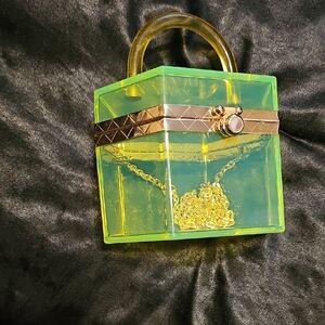 Transparent Green and Gold Women's Handbag